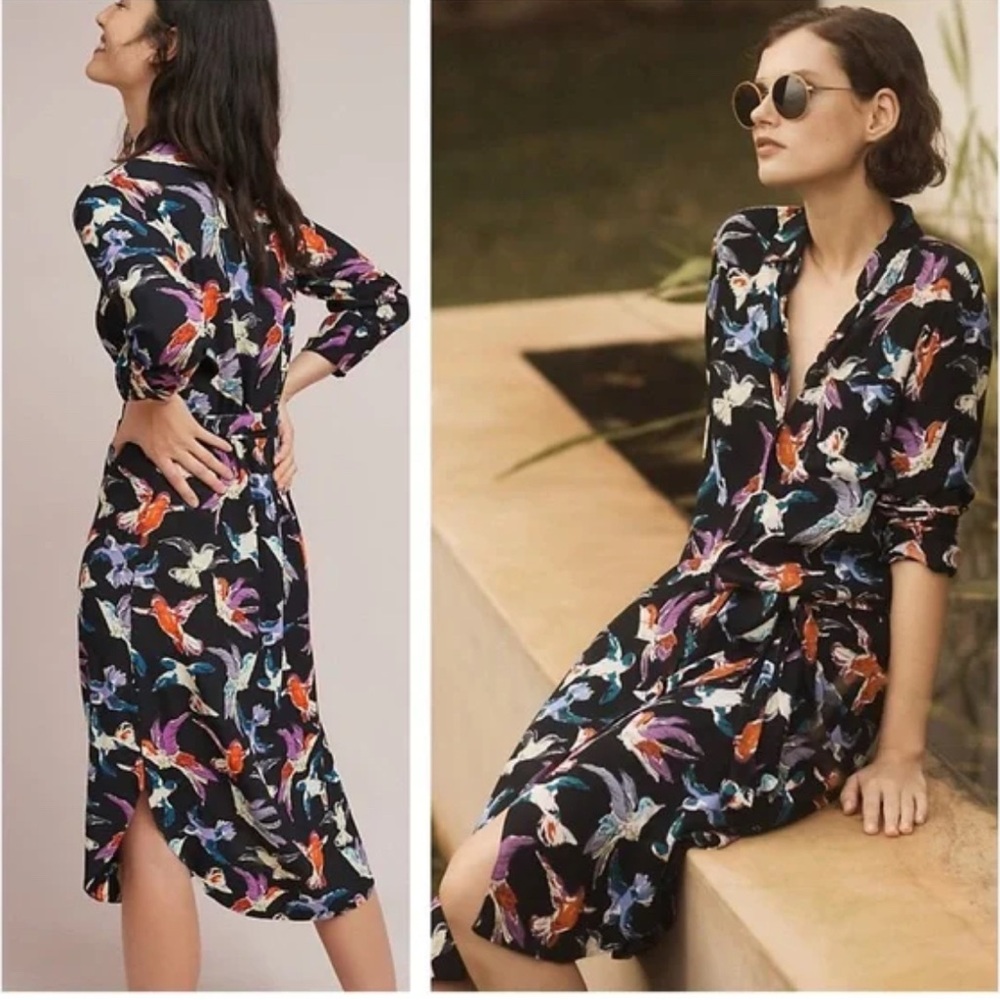 Anthropologie Maeve Martina Belted Shirtdress